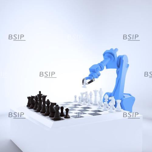 Robotic arm playing chess, artwork